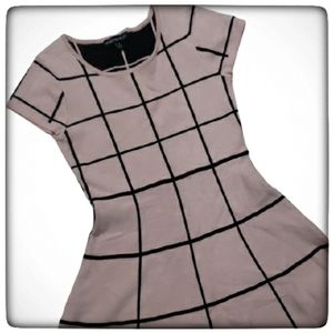 Girls Plaid Light Pink & Black Sweater Dress-S